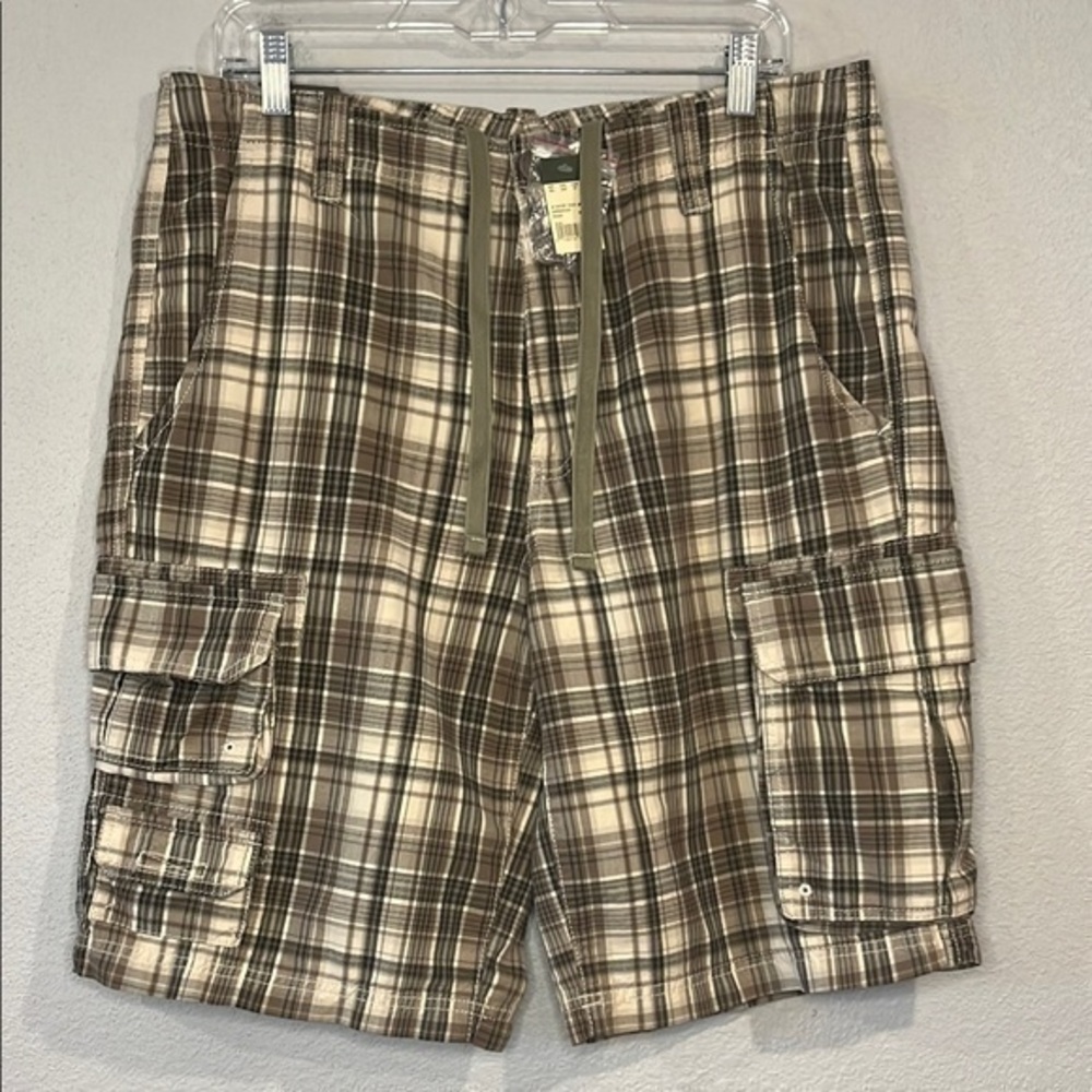 NWT Eddie Bauer Expedition cargo shorts plaid size 34